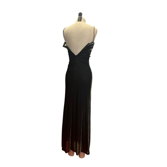 Vintage De Laru Black Evening Gown By Sheila Yen Size Long Full Prom Homecoming - Picture 5 of 11